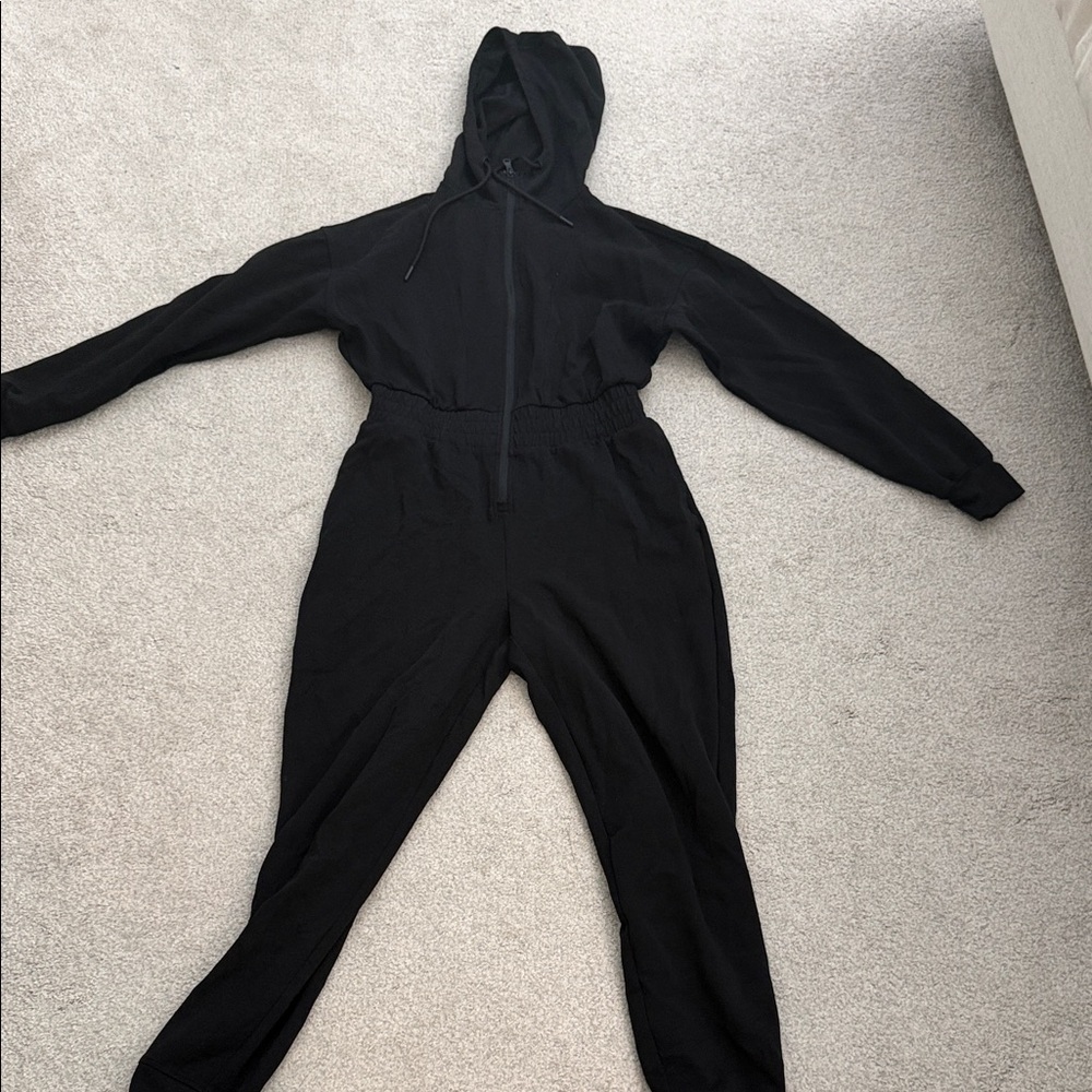 Old Navy Black Hooded Jumpsuit